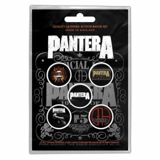 Official Licensed Merch 5 - Badge Pack Metal Button Pin Badges Pantera : 101 Proof
