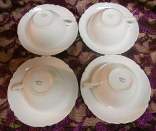 Set of 3 Haviland Limoges France Ranson All White Blank Cups & Saucer Saucers 3