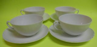 Set of 3 Haviland Limoges France Ranson All White Blank Cups & Saucer Saucers 5