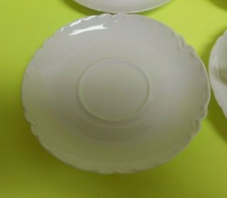 Set of 3 Haviland Limoges France Ranson All White Blank Cups & Saucer Saucers 6