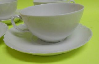 Set of 3 Haviland Limoges France Ranson All White Blank Cups & Saucer Saucers 7