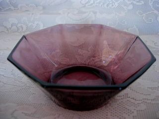 Vintage Hazel Atlas Moroccan Amethyst /purple Glass Octagon Bowl - More Available