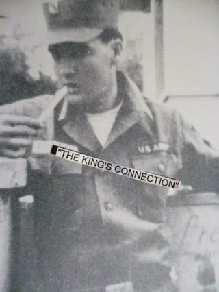 Photo - Army Elvis In Front Of His Apt In Germany Chewing On Straw