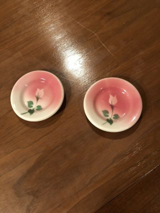 2 Syracuse China Old Ivory Air Brushed Butter Pat Plates