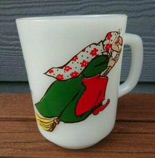 Anchor Hocking Fire King Coffee Cup Mug Norwegian Kitchen Witch Made In Usa 301