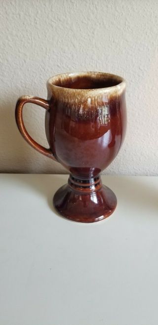 Vintage Set Of 2 Hull Pottery Brown Drip Irish Coffee Mugs 2