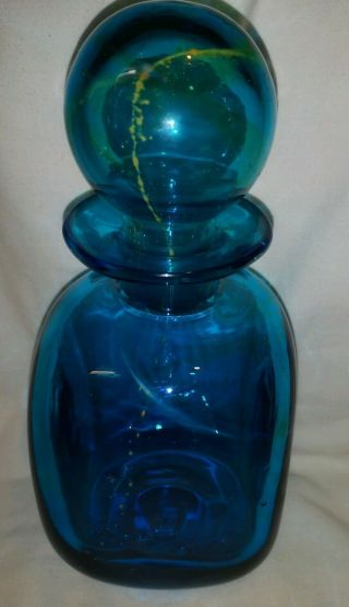 Vintage Mdina Glass Decanter Sea And Sand Pattern - 9 Inches Tall.  Stunning