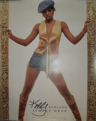 Kelly Rowland Simply Deep,  Columbia Promotional Poster,  2002,  24x30,  Ex,  Sexy