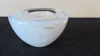 Kosta Boda Glass White Atoll Votive Candle Holder W/ Label