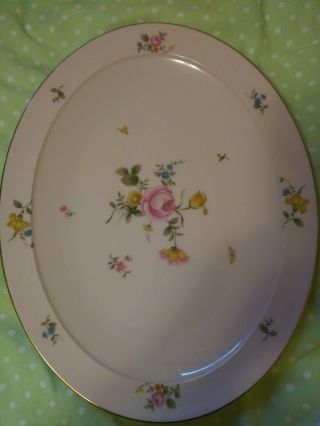 Noritake Pink Bridal Rose Oval Platter - 14 X 11 Inches