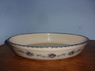 Home & Garden Party Floral Stoneware Oval Baker 14 " X 9 " (c) 2003
