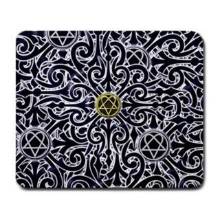 Heartagram Pattern Large Mouse Pad - Him Ville Valo Goth Mat Music Gift