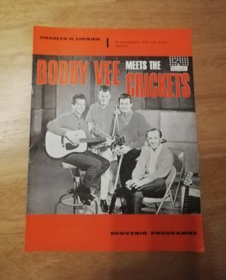 Bobby Vee Meets The Crickets Uk Concert Souvenir Programme 1963