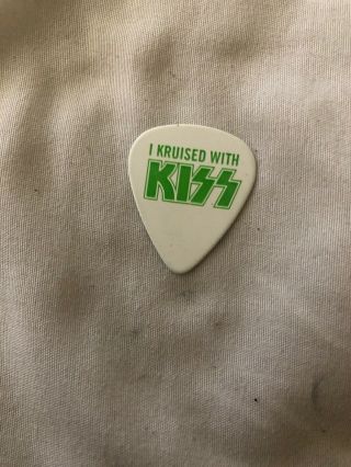 Kiss Kruise Iii 3 Guitar Pick Eric Singer Autographed 2013 Starchild Green Cat