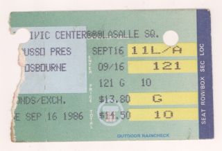 Rare Ozzy Osbourne 9/16/86 Providence Ri Civic Center Ticket Stub