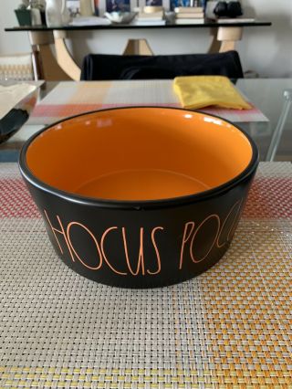 Rae Dunn Halloween Hocus Pocus Black Orange Pet Dog Food Bowl Dish Gift
