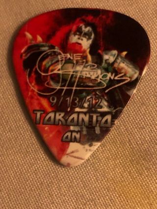 Kiss Tour Guitar Pick Live Icon Gene Simmons Rock Band 9/13/12 Toronto On Canada
