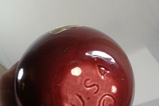 RARE Vintage MCM Haeger Orb Ball Vase Burgundy Maroon Crimson Dark Red 8