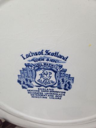 (2) ROYAL WARWICK ENGLAND LOCHS OF SCOTLAND BLUE & WHITE DINNER PLATES 6