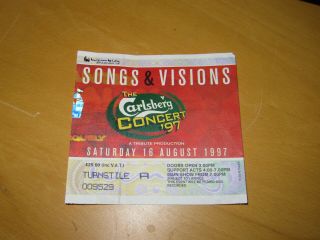 Songs & Visions Bon Jovi Rod Stewart Seal K.  D Lang 1997 Wembley Gig Ticket Stub