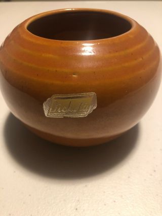 Dickota Pottery Vase Dickinson North Dakota Orange