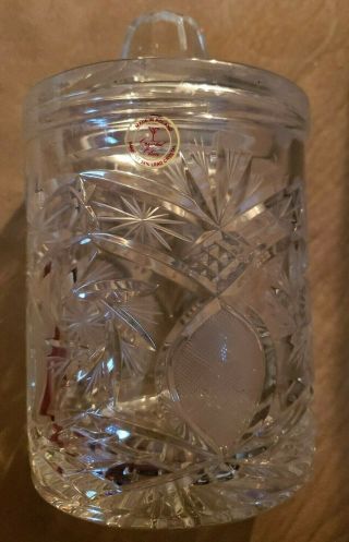 Vintage Heavy Lead Crystal Biscuit Jar Poland