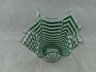 Retro Chance Glass Gingham Hankerchief Vase Hankie
