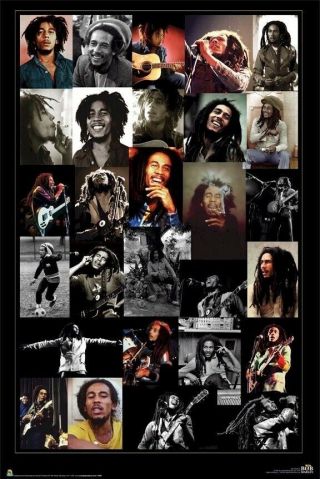 Bob Marley Faces Collage 24x36 Reggae Music Poster New/rolled