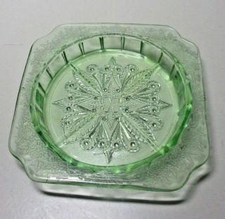 Jeannette Glass Co.  Depression Glass Adam Green Coaster 4 "