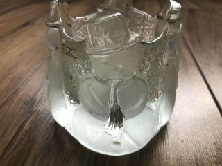 Nybro Glass Crystal Sweden Snowman Candle Holder Votive Tea Light Swedish Xmas 4