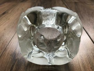 Nybro Glass Crystal Sweden Snowman Candle Holder Votive Tea Light Swedish Xmas 5