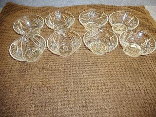 8 Eapc Star Of David Anchor Hocking Berry Dessert Bowls Clear Crystal