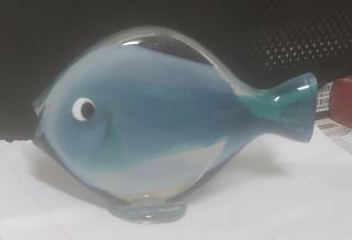 Large Art Glass Italian? Blue Tang (dory From Finding Nemo) Tropical Fish Figure