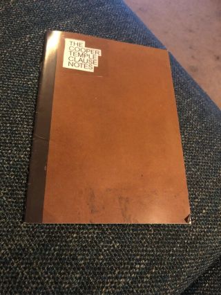 Rare Cooper Temple Clause Promo Notes Booklet