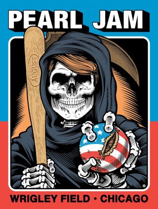 Pearl Jam - Chicago Wrigley Field Concert Poster (august 2016),  8x10 Color Photo