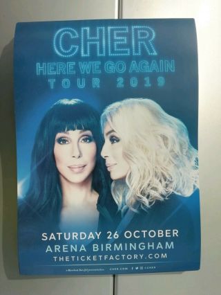 Cher " Here We Go Again " Tour 2019 A5 Concert Poster Great Flyer