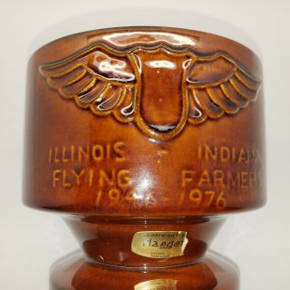 Mid Century Vintage Haeger Pottery Brown Pedestal Planter 5 " X 5.  25 "