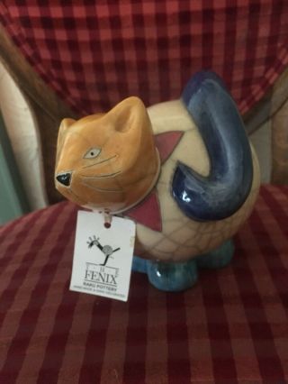 The Fenix Raku Pottery Cat Figurine Hand Made in South Africa 4