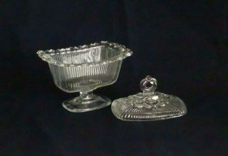 Vintage Depression Glass (1929 - 1939) Open Lace Pedestal Covered Candy Dish