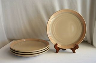 4 Vintage Noritake Stoneware 10.  25 " Dinner Plates Sunset Mesa Coral Euc