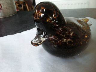 Langham Glass Duck Paperweight Large