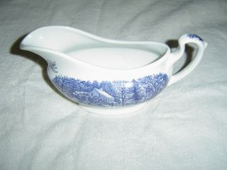 Currier And Ives “early Winter” Gravy Boat Server Made In England