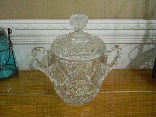 Vintage Heavy Lead Crystal Glass Cookie Jar