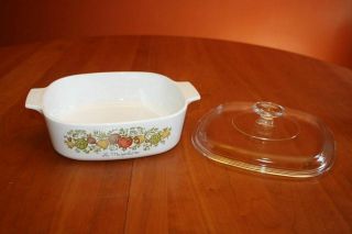Vintage Corning Ware Spice of Life A - 2 - B Casserole with A - 9 - C Lid 10.  25 