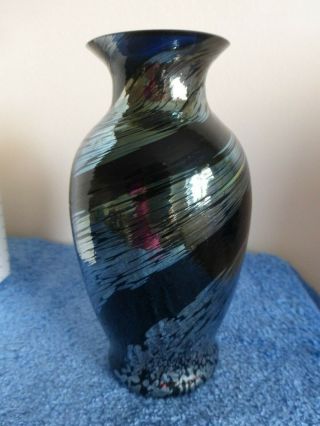 Caithness Tabriz Black Silver Blossom Vase Bnib