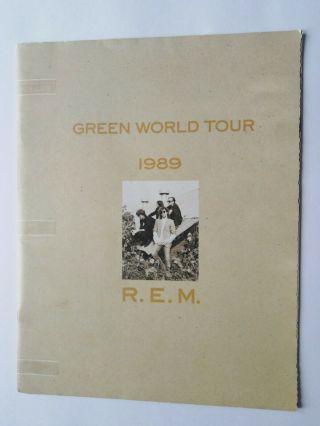 R.  E.  M.  Green World 1989 Tour Programme Guide Program Photos Coloured Dates Rem