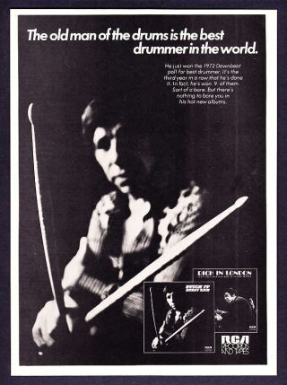 1973 Buddy Rich Photo " In London " & " Stick It " Promo Ad