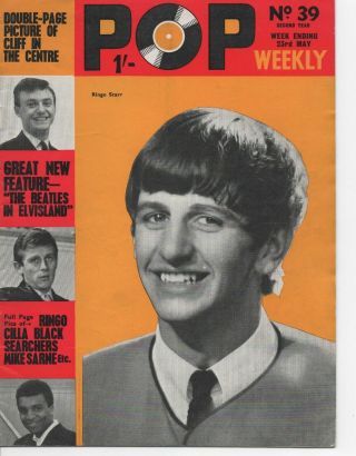 Pop Weekly - Second Series No.  39 1963 Beatles Rolling Stones Merseybeat Era