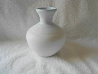 Van Briggle Pottery Matte White Powder Blue Vase C S Signed