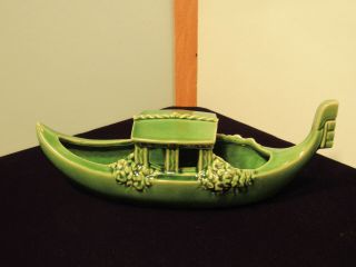 Vintage Mccoy Jade Green Gondola Boat Planter
